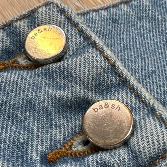 ba&sh Jeans Apolo High Waisted Two-Tone Denim 100% Cotton 80’s Retro - Size 0 - Picture 10 of 14
